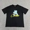 Venta a largo plazo de la serie Corteiz Devil Island, con un estampado de logo de letras en una camiseta de cuello redondo y manga corta, un estilo de algodón ajustado para ventas transfronterizas