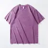Kuyuanwai 230g Camiseta Lavada Estilo Vintage Camiseta 100% Algodão Algodão Puro Marca Tendência Camiseta Oversized Peso Pesado Estilo Europeu e Americano Modelo 2310