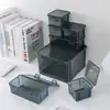 Caixa Organizadora de Mesa para Miudezas Caixa Organizadora à Prova de Luz Caixa de Armazenamento Multifuncional Caixa Quadrada Transparente Preta à Prova de Poeira com Tampa