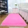 Alfombra de Felpa de Lana Sintética Transfronteriza Alfombrilla para Piso Manta para Dormitorio Ventana Mirador Hogar Color Sólido Alfombrilla para Stand Interior