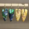Aretes Naturales de Piedra Imperial Forma de Flecha para Mujer Exquisitos Elegantes Aretes para Mujer