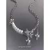 Collar de Diseñador para Mujer con Perlas de Imitación y Zirconia en Forma de Estrella, Cadena para Clavícula con Borla, Cadena de Cuello de Alta Gama, Cadena para Suéter