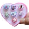 Anillo de Princesa nuevo anillo de dibujos animados lindo clip para la oreja para niños aretes pulsera joyería mixta joyería pequeña joyería pequeña