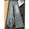 Jeans jacquard azul novo de mola direto da fábrica para homens, calças retas lavadas estilo americano vintage da moda