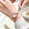 Último popular reloj de cadena de sirena con incrustaciones de diamantes para mujer, reloj hecho a mano con pedrería, proveedor transfronterizo de relojes