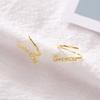 Pendientes en Forma de Espiral Incrustados con Diamantes para Mujer, Plata de Ley 925 Coreana, Diseño Versátil con Acentos de Diamante, E0284