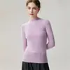 Suéter de punto 100% cachemir puro de cuello semi-alto, corte ajustado, para mujer, capa base de otoño e invierno para commuting, jersey de manga larga
