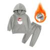 Traje de Navidad de Felpa para Niños Ropa Cálida para Niños Ropa de Dos Piezas para Niños y Niñas Ropa Deportiva Traje Engrosado