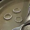 Diseño de Nicho Anillo Texturizado Estilo Frío Normcore de Plata de Ley S925 Tres Tipos de Anillo Apilable Anillo de Dedo para Mujer