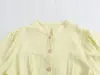 2024 Primavera estilo europeo y americano ropa de mujer nueva textura manga abullonada estilo mini vestido camisa 5432