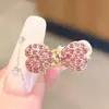 Presilhas de cabelo florais coloridas estilo coreano, presilhas elegantes e requintadas para franja lateral, presilhas de laço fofas para meninas