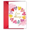 Set de Envolvente para Tarjeta de Felicitación de San Valentín de Compra Directa Transfronteriza con Decoración de Patrón de Corazón Rosa, Tarjeta de Regalo de Bendición Romántica para Festividades