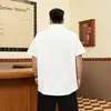 Camisa Polo Bordada com Desenho Plus Size de Manga Curta, Caimento Solto, Marca da Moda, Roupa Masculina Tamanho Grande, Camisa Polo de Manga Meia-Manga com Toque Refrescante