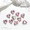 Acessórios para Nail Art: Strass com Base Pontuda, Strass Irregulares Brancos Transparentes em Formato de Coração, Strass Coloridos Grandes Irregulares em Formato de Coração, e Outros Acessórios de Decoração de Unhas Vestíveis com Formatos Únicos