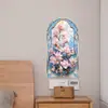 Papel Tapiz Floral Estilo Medieval, Paisajismo de Ventanas, Pegatinas de Flor de Magnolia, Pegatinas Autoadhesivas Imitación Cristal para Paredes de Sala de Estar y Dormitorio, Transfronterizo