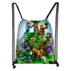 Nueva Bolsa con Cordón de Minecraft para Niños, Bolsa de Almacenamiento Grande, Mochila Casual Portátil para Estudiantes al Aire Libre