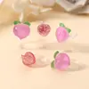 Pendientes Simulados Serie Frutas Dulces Verano 2025 Populares Melocotón y Mangostán Pendientes Pequeños para Mujer Pendientes Pequeños Frescos