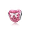 Pulseira de Charms Coração de Amor Transfronteiriço Fio DIY Charms Laço Colar Contas Soltas Acessórios Presente de Dia dos Namorados Feito à Mão