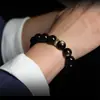 Pulsera Pixiu de Obsidiana Negra Natural Genuina para Hombres y Mujeres, Cuentas Budistas, Estilo Chino, Venta al por Mayor de Comercio Exterior Transfronterizo