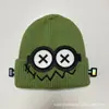 Versión Coreana del Nuevo Gorro de Lana Divertido y Lindo de Robot con Fallos para Mujer Otoño e Invierno Gorro de Punto Cálido Gorro de Lana para Estudiante