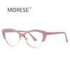 Amazon New Cat's Eye Flat Mirror 2177 Fashion Metal Sobrancelha Frame Feminino Preto Frame Simples Óculos Spot