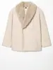 Comércio Exterior Transfronteiriço Moda Nova Outono e Inverno 2025 Versátil Elegante Lã Slim-Fit Lã de Lapela Dupla Casaco para Mulheres