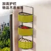 Estante de almacenamiento para cocina, para uso doméstico, para artículos de cocina cotidianos, especias, cebollas, jengibre y ajo, multicapa, diseño de montaje en pared sin perforación
