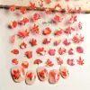 Pegatinas para Uñas Hoja de Arce Rojo Caramelo Dorso Plano Adhesivas Hojas Rojo Fuego Otoño/Invierno Pegatinas para Uñas DIY Adornos Modelo DH