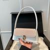 Bolso Francés para Axila para Mujer 2025 Nuevo Bolso de Hombro Satchel de Alta Gama con Patrón de Cocodrilo Bolso Baguette de Moda Retro para Mujer