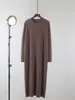 Vestido de Punto Coreano Extra Largo por Encima de la Rodilla para Mujer Otoño e Invierno, Suéter Vestido Base Holgado Estilo Perezoso