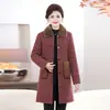 Abrigo de Algodón Grueso con Felpa de Invierno Ropa de Abrigo de Longitud Media para Mujeres de Mediana Edad y Mayores Chaqueta de Algodón Elegante Abrigo de Terciopelo de Visón Sintético para Mamá