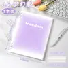 Cuaderno de Inglés B5, Cuaderno de Hojas Sueltas No Irritante, Cuaderno de Espiral Desmontable, Cuaderno de Hojas Sueltas de Cuatro Líneas y Tres Cuadrículas, Cuaderno de Secundaria