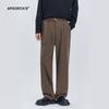 APO Ropa de Hombre Otoño Nuevo Pantalones Rectos Pantalones Casuales para Hombre Sentido Avanzado Gordo Guapo Colgante Pantalones Sueltos con Cinturón