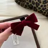 Pasador Pequeño de Lazo de Terciopelo Pinza para el Cabello de Princesa Pinza Lateral para el Fleco Pinza para el Cabello Nueva de Otoño e Invierno Pinza para la Parte Delantera de la Frente