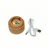 Em estoque venda direta transfronteiriça interface usb led emissor de luz redondo quadrado base de madeira maciça suporte de bola de cristal