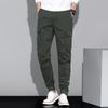 Pantalones Jogger Cargo Deportivos Casuales para Hombre de Estilo Coreano, Color Sólido Simple, Versátiles, con Puños Elásticos 8090