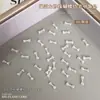 Accesorios para Uñas con Lazo de Perla Blanca Estilo Ins Mini Corbata de Moño Francesa DIY Accesorios de Pedrería para Uñas Portátiles Venta al por Mayor