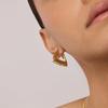 Pendientes de mujer con diseño geométrico de moda con colgante triangular liso chapado en latón dorado real de gran venta transfronteriza entre Europa y Estados Unidos