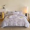 Novo Conjunto de Quatro Peças de Veludo de Leite Esculpido Inverno Espessado Quente Flanela Veludo Coral Lençóis e Capas de Edredom Roupa de Cama