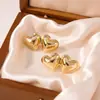 Aretes de Acero Inoxidable Día de San Valentín Aretes de Amor Tartán Versátil Moda Aretes de Lujo Ligero Aretes de Acero de Titanio con Forma de Corazón Transfronterizo