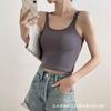 Camisola de algodón puro popular para mujer, prenda exterior con hermosa tira y almohadilla para el pecho, top corto interior adelgazante y sexy para chica