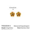 Moda Europea y Americana Transfronteriza Elegantes Pendientes de Rosa Accesorios de Acero Inoxidable Joyería para Mujeres Citas Día de San Valentín Combinación