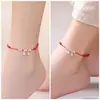 Pulsera de Hilo Rojo con Cascabel de Plata S925 para Hombres y Mujeres Pulsera Tejida de Paz Regalo para Mejor Amigo Pareja Estudiante Tobillera Hecho a Mano