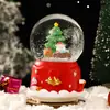 Papai Noel Transfronteiriço Bola de Cristal Luminosa Caixa de Música Enfeites Decoração de Natal Bola de Vidro Presentes para Crianças Venda por Atacado