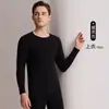 Novedad Otoño e Invierno Ropa Interior Térmica de Cachemira y Seda para Hombre Set de Ropa de Otoño Ligera Cálida Cepillada y Pantalones Largos Capa Base para Hombre