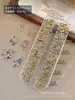 Rhinestones de Colores con Punta Trasera en Caja de 12 Compartimentos, Rhinestones de Colores de Lujo de Tamaño Mixto con Forma Irregular para Decoración de Uñas, Mayoreo