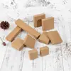 Fabricante Vende Caja de Empaque para Joyería de Papel Kraft Oscuro, Pendientes, Anillos, Pulseras, Collares, Cajas de Joyería, Retro Clásico