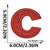 Suministro transfronterizo de parches bordados de letras y números en inglés color rojo brillante con adhesivo termofusible para decoración de ropa y sombreros
