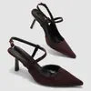 Sandalias de Moda Nuevas con Cordones, Versátiles y Elegantes, Sandalias de Tacón Alto con Punta Fina, Sandalias Casuales de Tacón Delgado con Punta Cerrada para el Día a Día