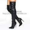 Estación independiente transfronteriza ins moda pasarela negro sexy botas con cremallera frontal recto comercio exterior AliExpress zapatos de mujer